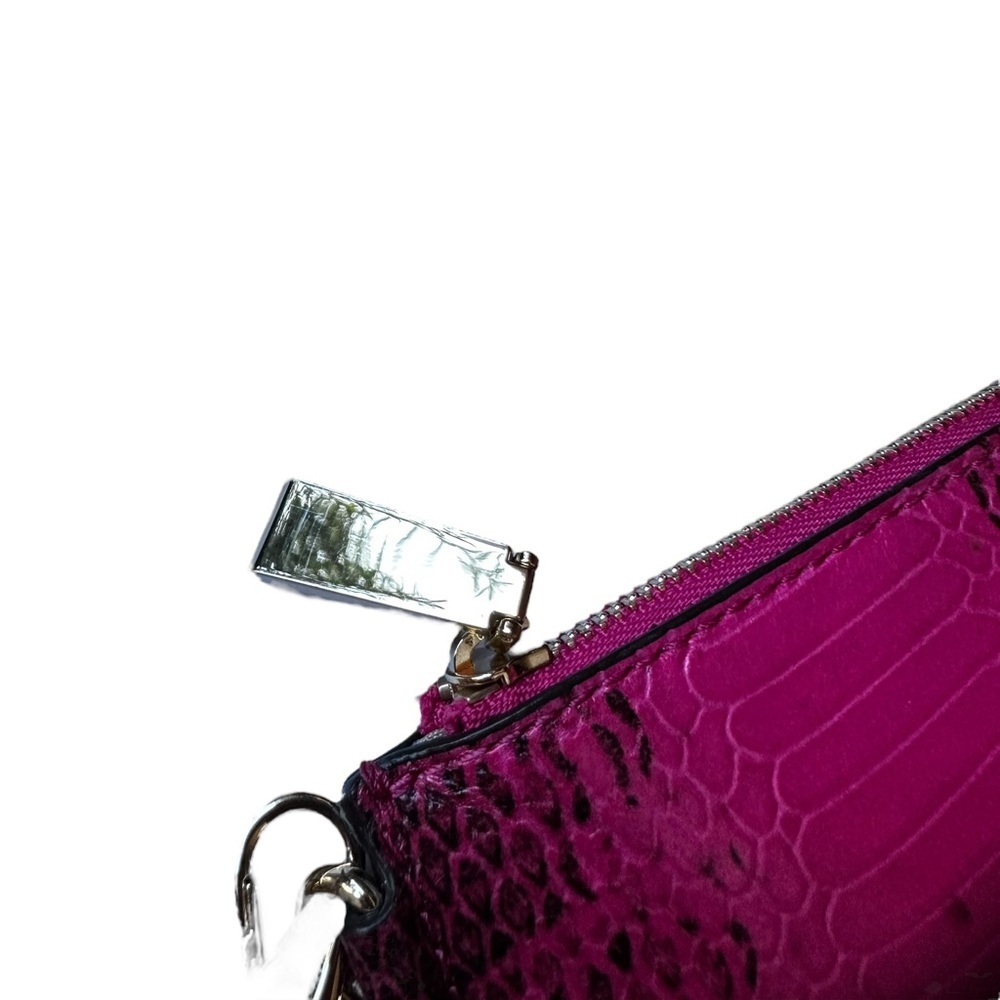 Michael Kors Snakeprint Large Jetset Clutch Fuschia & Black - NWOT - Picture 6 of 11